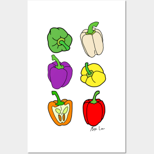 Colourful Bell Peppers Posters and Art